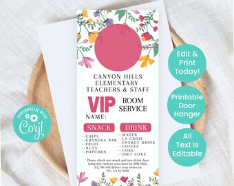 Editable Floral Door Hanger, Teacher Appreciation Making Us Bloom Theme, Teachers and Staff Wild Flower Fun Printable Template, Corjl W5