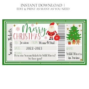 Printable Christmas Voucher Template Editable Christmas Gift - Etsy