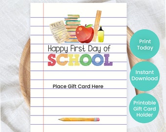 Happy First Day of School Gift Card Holder | Restaurant Gift Card ...