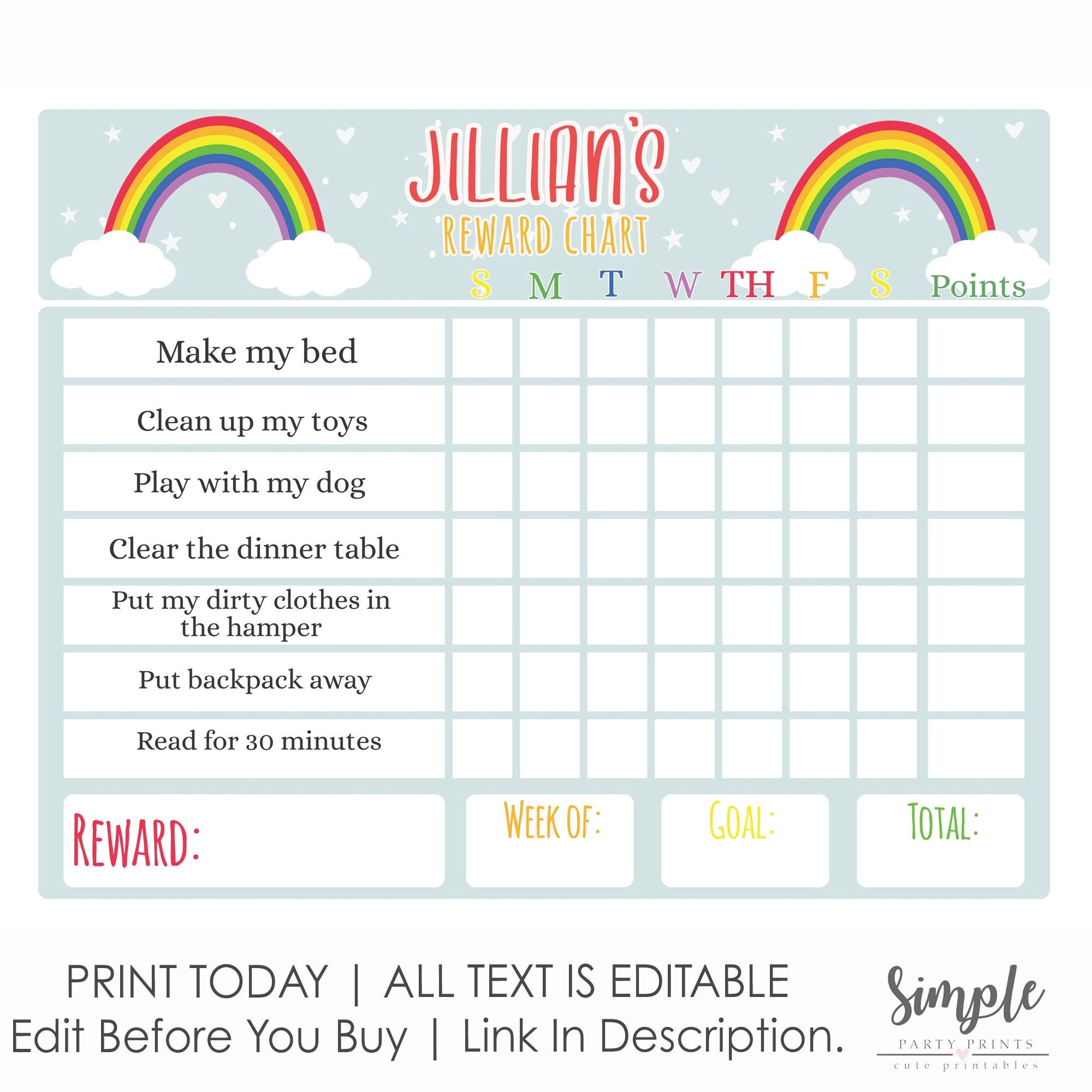 Pocarews Point Card Reward System - 60 Behavior Incentive Cards For Kids With Storage Bag