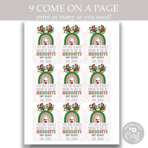 Reindeer Printable Tags Rudolf the Red Nose Reindeer Holiday - Etsy