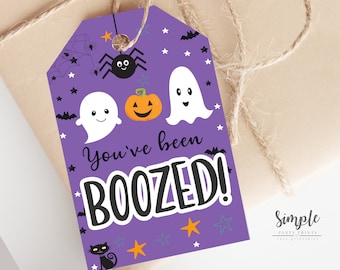 You've Been Boozed Printable Tag, Tags for Wine or Alcohol, You've been Booed Gift Tags, Neighborhood Tradition, Instant Download