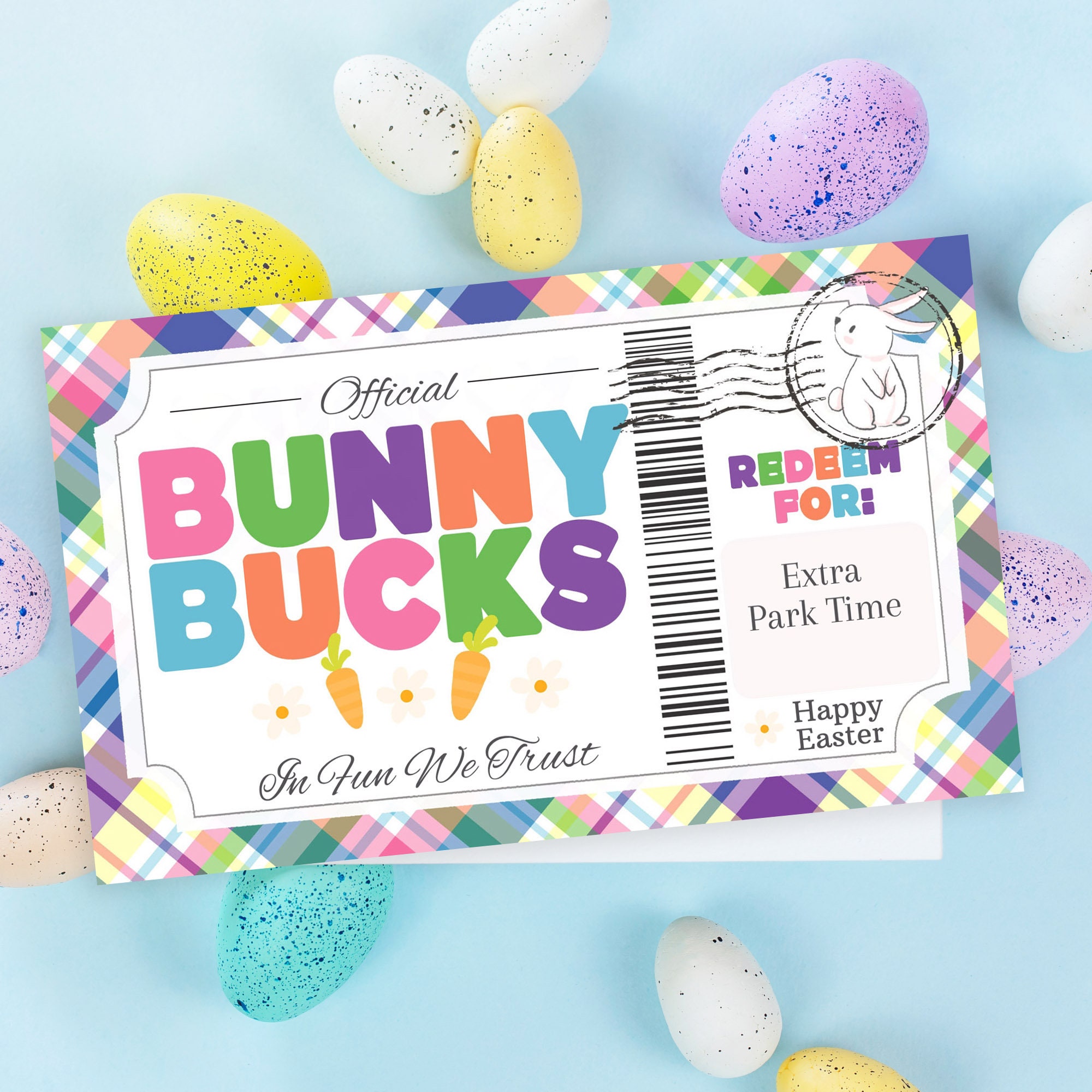 Printable Easter Bunny Bucks | Kids Easter Egg Stuffers | Bunny Money ...