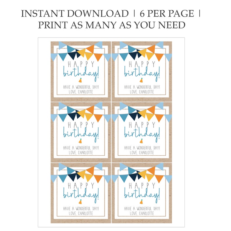 Printable Happy Birthday Tag, Birthday Gift Ideas for Friends & Family ...