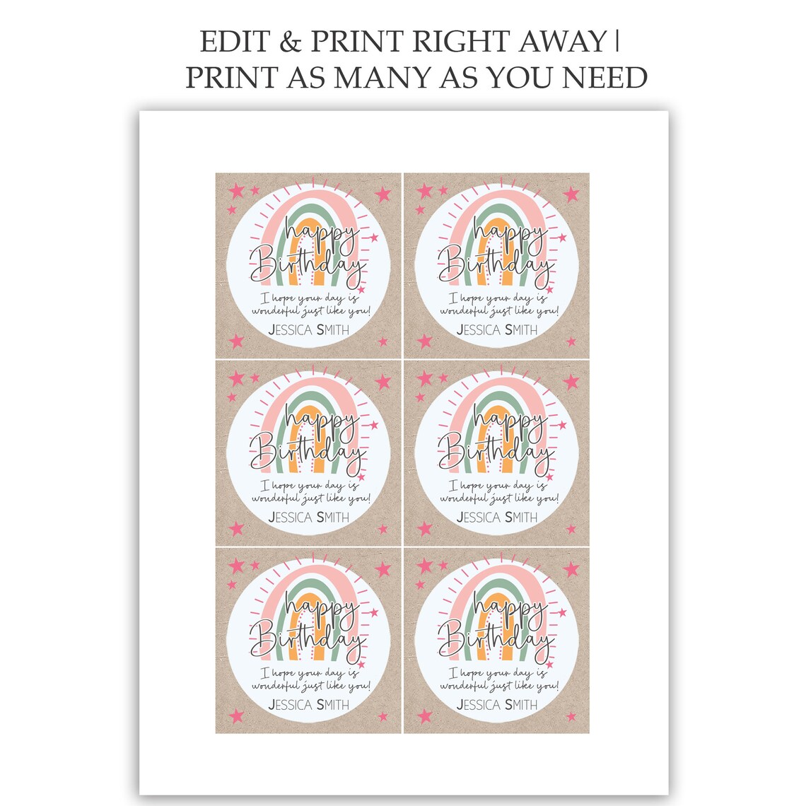 Printable Happy Birthday Tag, Birthday Gift Ideas for Friends & Family ...