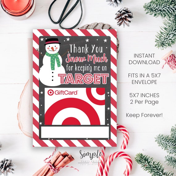 Instant Download Christmas Gift for Teachers, Printable Gift Card ...