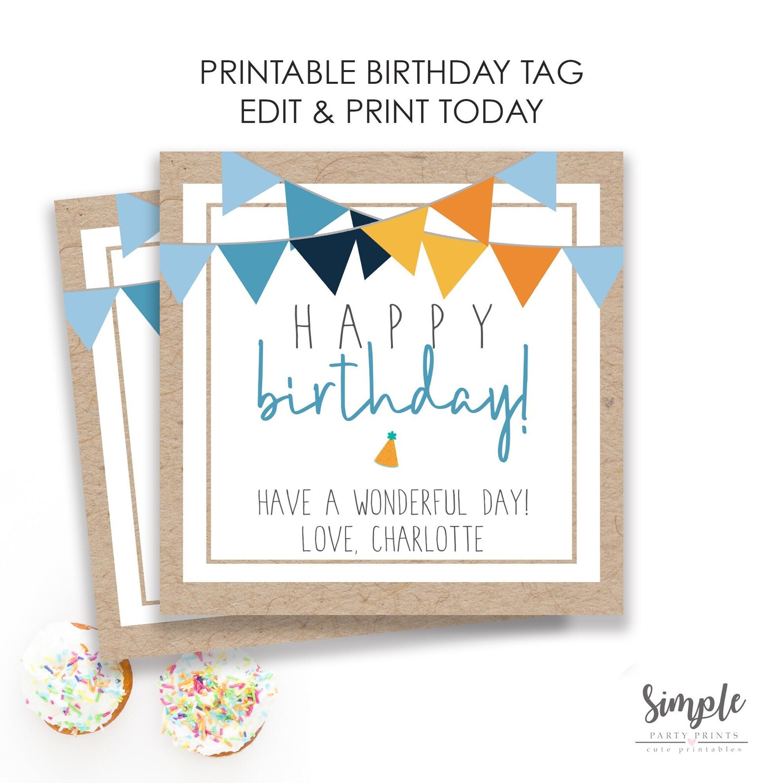 Printable Happy Birthday Tag Birthday Gift Ideas for Friends - Etsy