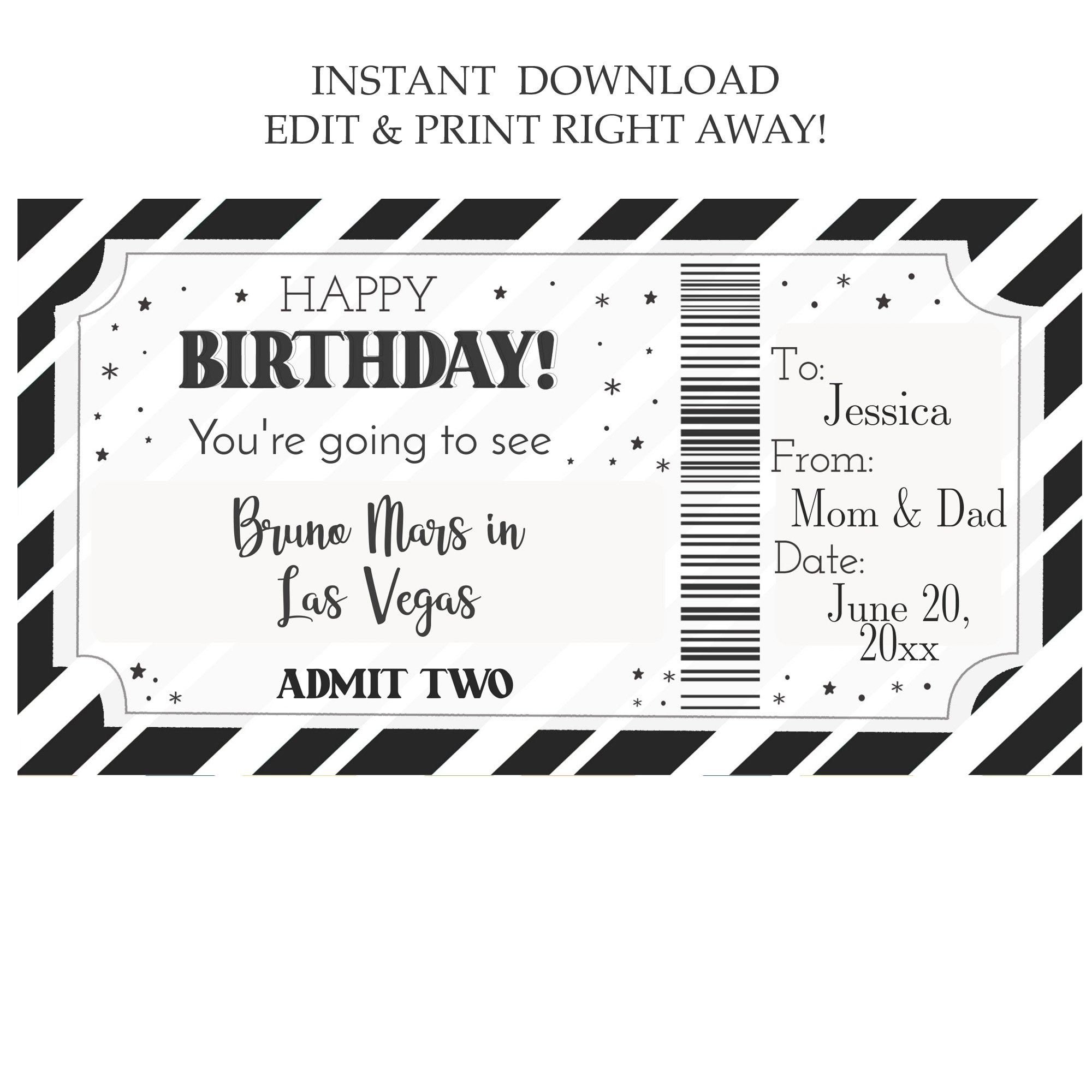 Printable Birthday Tickets Free Printable Blank Ticket Design