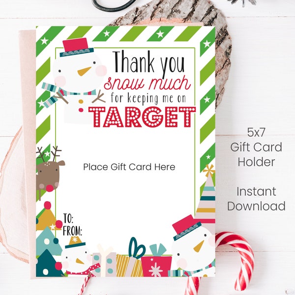 Christmas Printable Gift Card Holder | Instant Gift Card Holder | Teacher Gift Ideas | Holiday Gift Idea From Kids | PTA PTO Cards | Simple