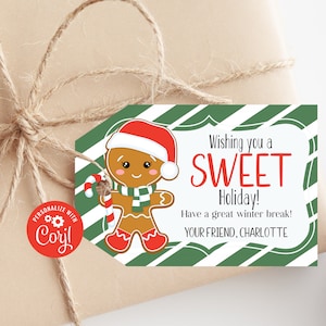 Gingerbread Cookie Dough Christmas Gift labels and Tags