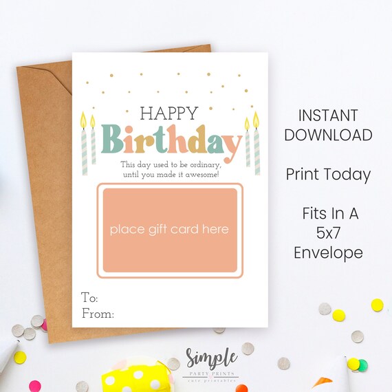 Free Printable Gift Card Holder Birthday