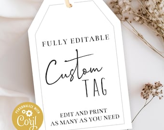 Editable Tag, Minimalist Business Wedding (Digital Download)