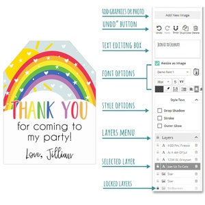 Editable Rainbow Favor Tag Rainbow Gift Tags Rainbow Thank You Tags ...