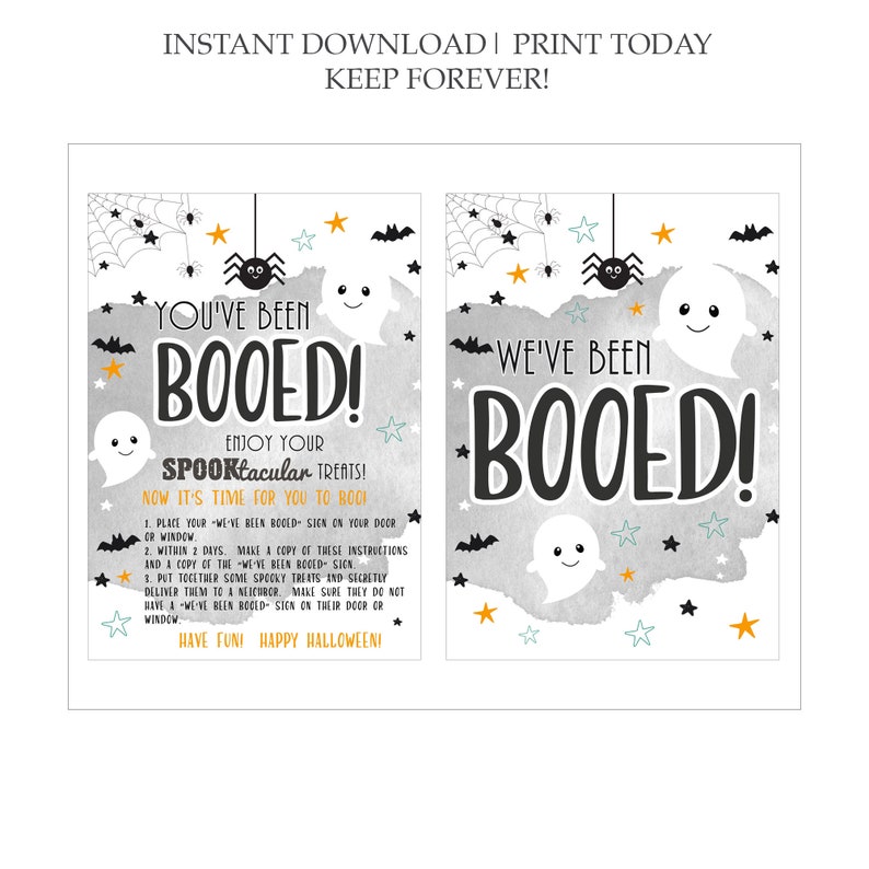 You've Been Booed Printable Instructions Halloween Etsy