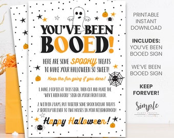 You've Been Booed Printable Instructions, Halloween Activity, Boo Sign, Neighborhood Tradition Instant Download, Print Today, Fun Idea