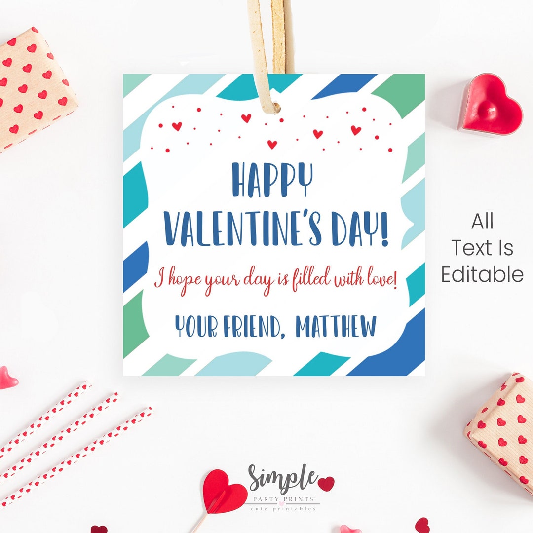 Printable Valentine's Day Tags for Kids Classroom Valentine Exchange ...