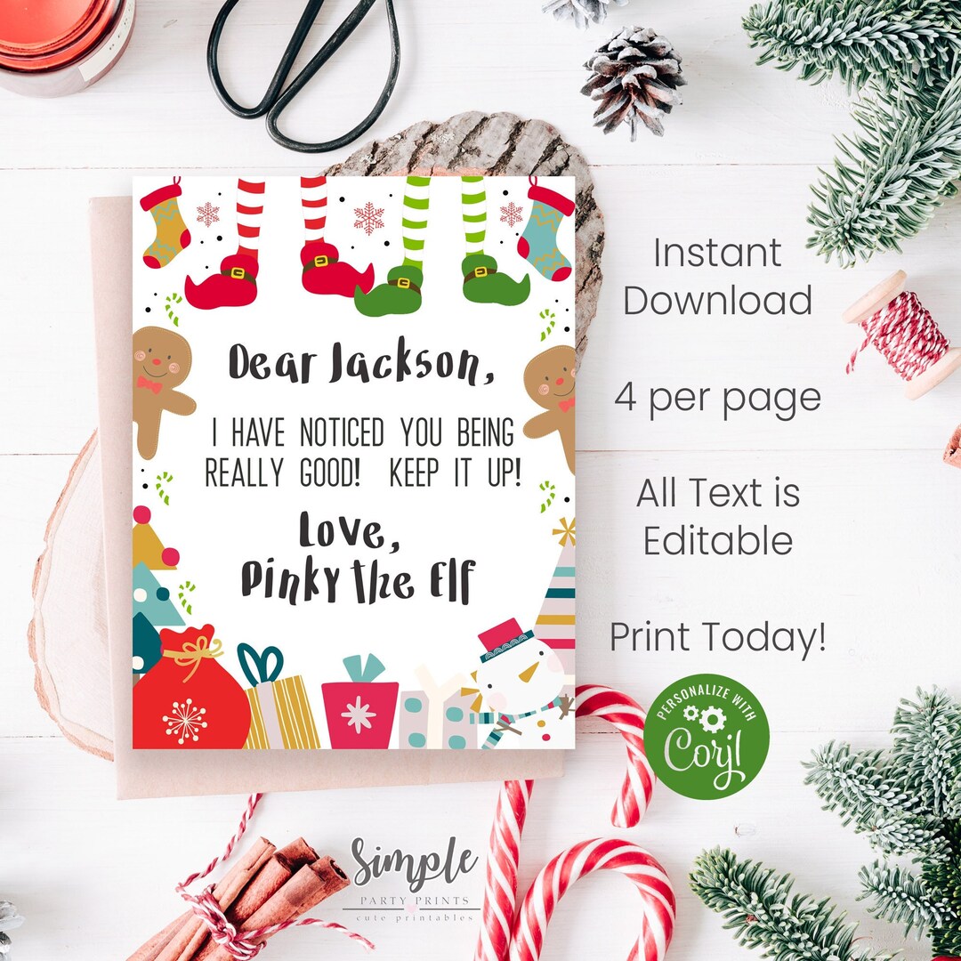 Printable Elf Letters to Children Editable Elf Notes to Kids for Printable Elf Letters to Children Editable Elf Notes to Kids for
