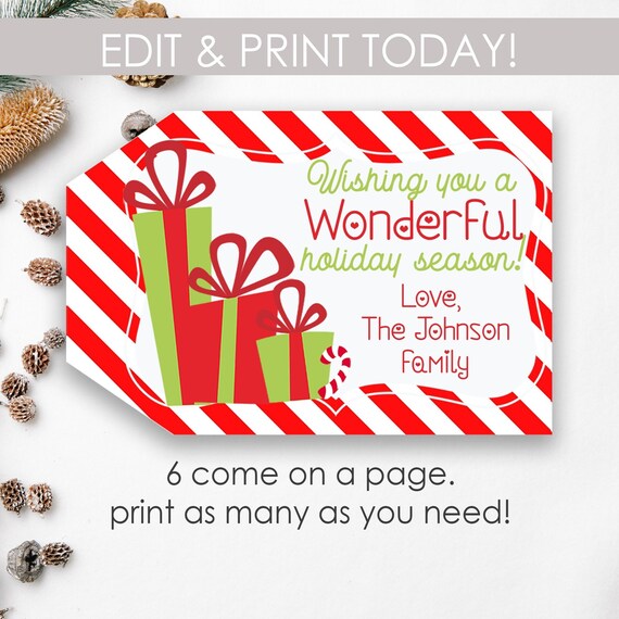 Christmas Printable Gift Tags, Holiday Tags Christmas Personalized tags Holiday Labels, Gifts for teachers and Students, Instant PTA PTO Tag Il_570xn