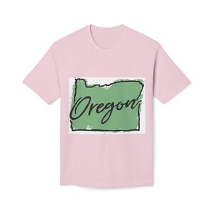 Oregon State Outline Script T-shirt | Green Map Tee - Etsy