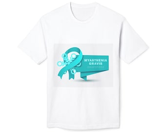 Myasthenia Gravis Awareness Teal Ribbon T-shirt | Neuromuscular Support