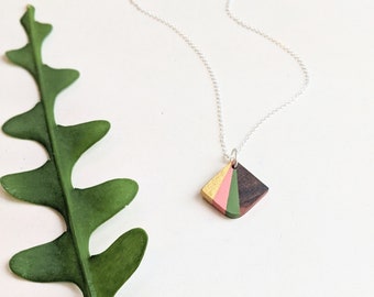 Handmade Wooden Necklace - Art Deco Fan Geometric Pendant - 5th Wedding  Anniversary Jewellery - Eco Gift for Her