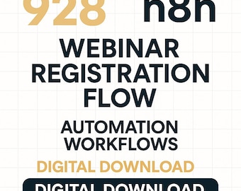 928 Webinar-Anmeldeablauf n8n Prozessautomatisierung | Vorlagen für Geschäftsautomatisierung | Digitaler Download