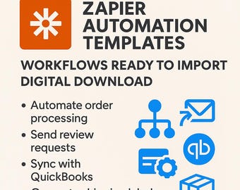6 Etsy Verkäufer Success Pack Zapier-Automation-Vorlagen | Arbeitsschritte bereit zum Import | Digitaler Download