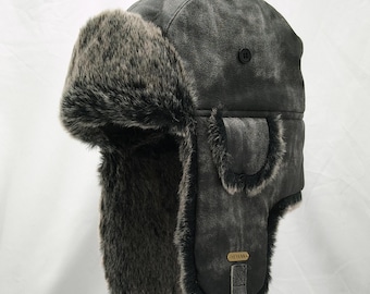 ヴィンテージ冬用フェイクファー帽子、ソビエト軍デザインウシャンカ