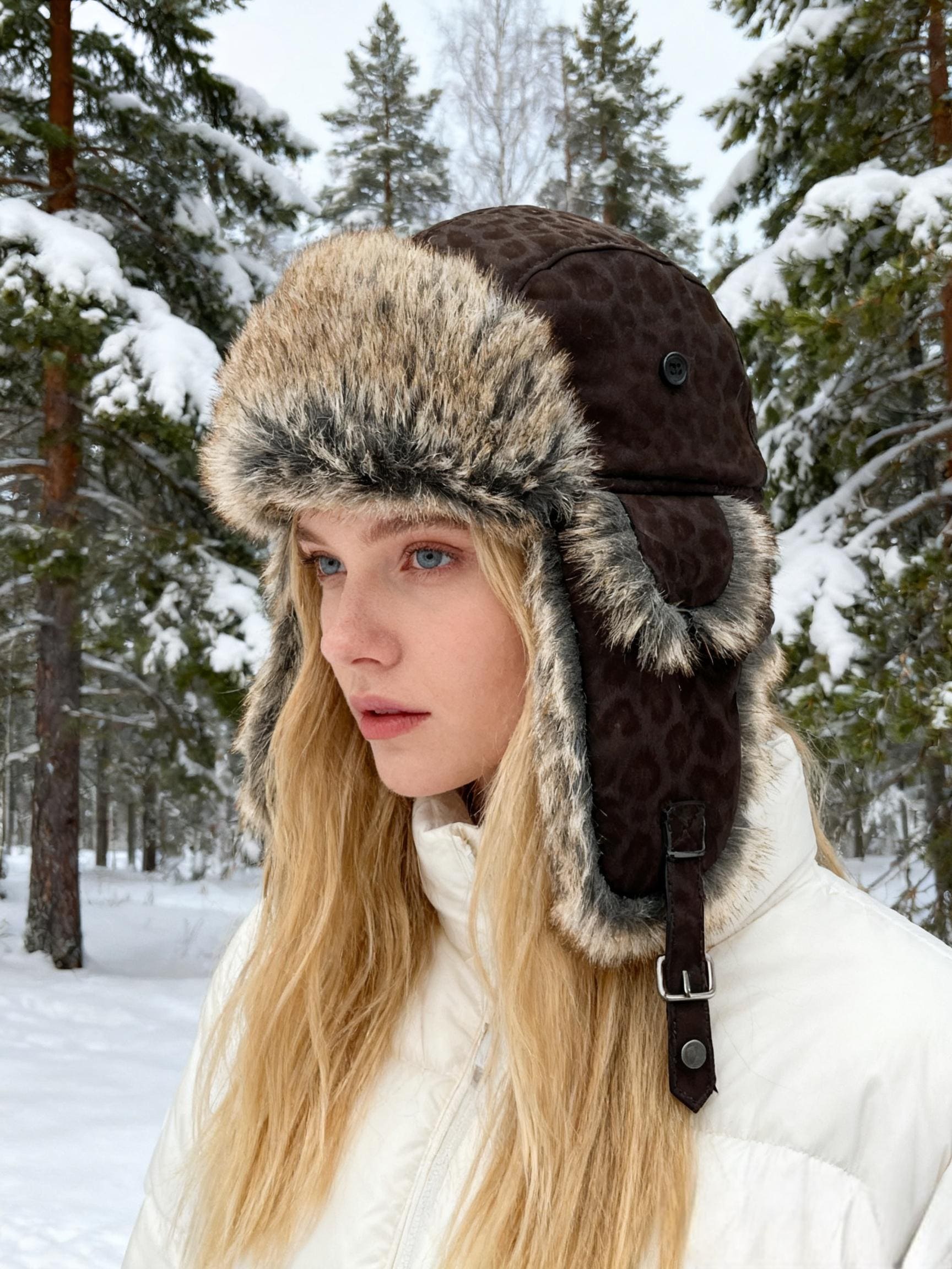 Vintage A-Polet Fur Eskimo Made Womans Hat COYOTE FUR HAT Alaska Arctic Fur Women main image 3