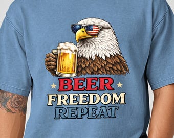 Beer Freedom Repeat Shirt – Funny 4th of July Tee