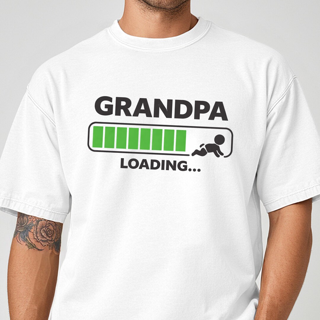Grandpa Loading Shirt New Grandpa Gift Funny Pregnancy Announcement Tee ...