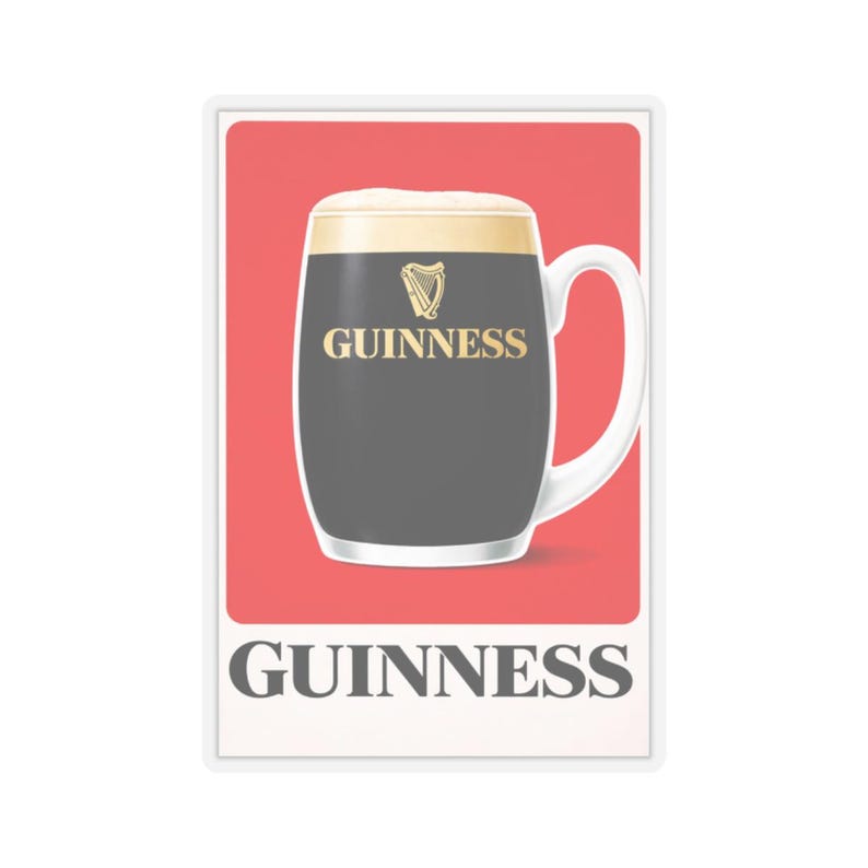 Guinness Pint Illustration Kiss-Cut Sticker | Beer Logo Sticker image 3