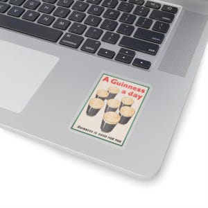 A Guinness a Day pint glasses illustration Sticker | Kiss-Cut Sticker image 1