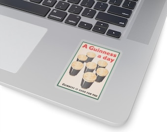 A Guinness a Day pint glasses illustration Sticker | Kiss-Cut Sticker