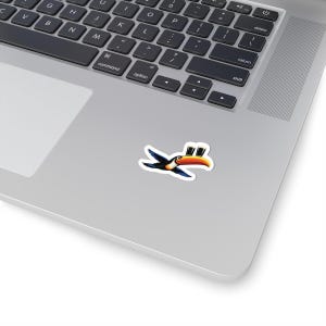Cartoon Toucan Sticker | Kiss-Cut Sticker, Tropical Bird Decal, Guinness image 1