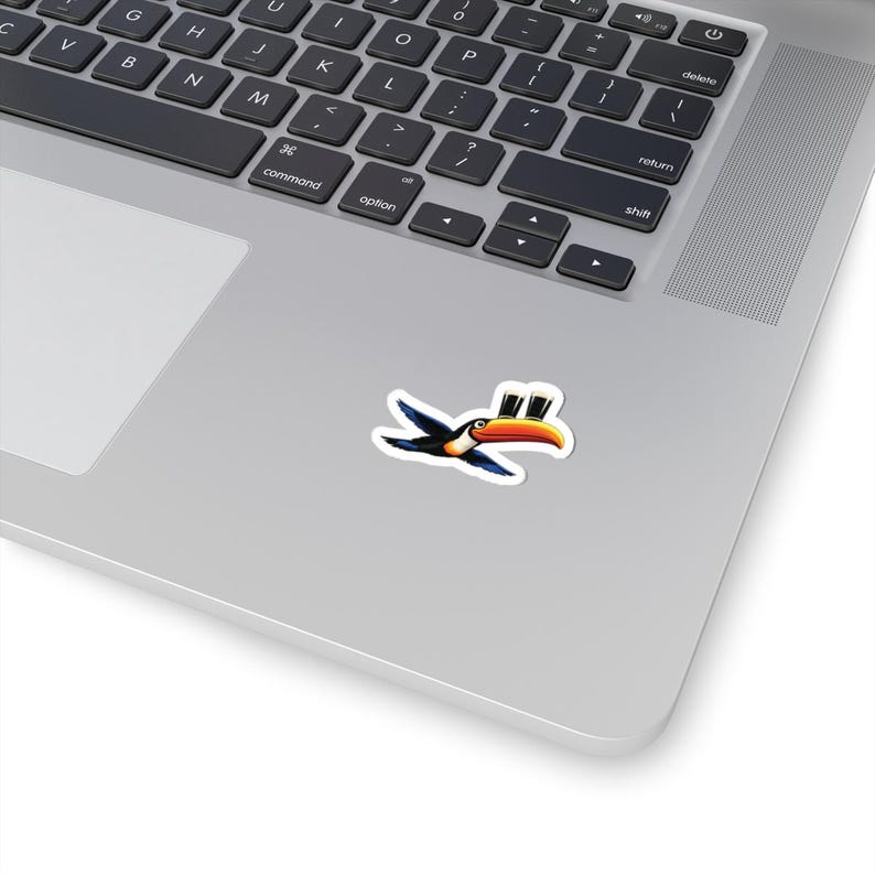 Cartoon Toucan Sticker | Kiss-Cut Sticker, Tropical Bird Decal, Guinness image 1