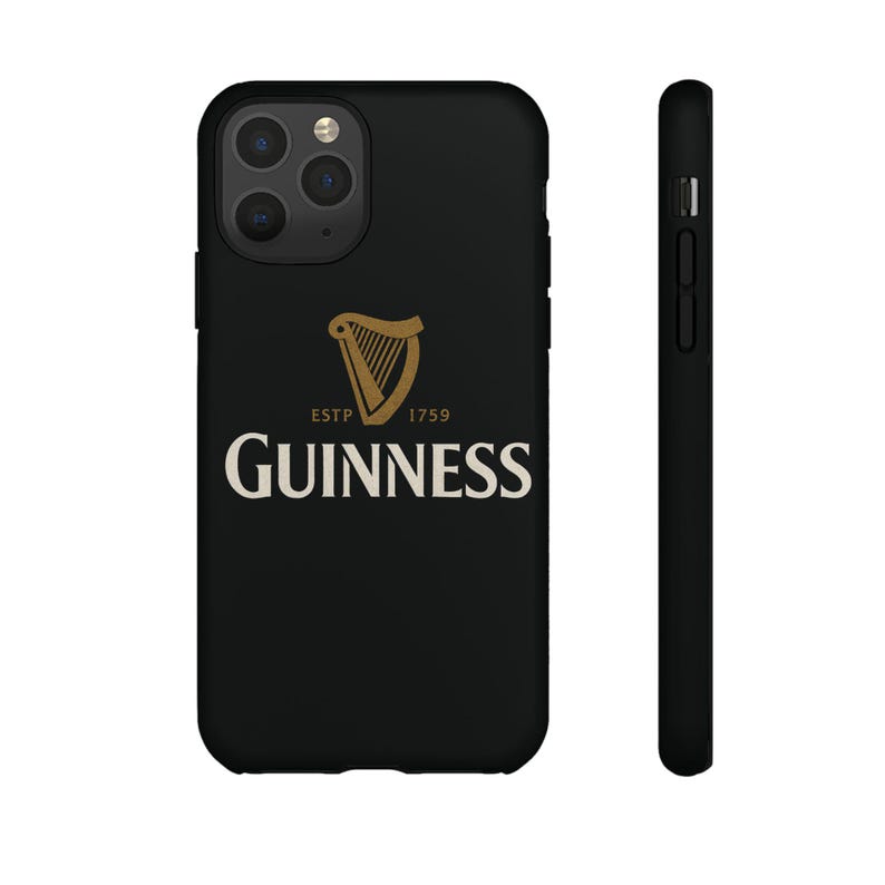 Funda para teléfono Guinness: diseño de arpa irlandesa en negro y dorado imagen 1