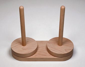 Dual Yarn Holder | Removable Spindles | Lazy Susan Design | Hard Maple | Made in USA