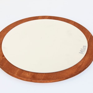 round wooden child safe nursery mirror