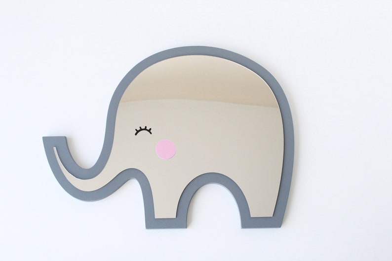 Elephant shaped mirror wall decor for kids