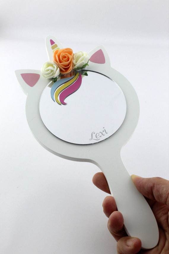 Unicorn Kids Handheld Mirror, Personalised Christmas Gift, Unicorn Lovers  Gift, Kids Room Decor, Shatterproof Vanity Mirror, Gift for Girls 