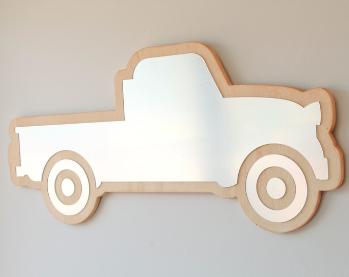 Wooden Pickup Truck Mirror, Boys Room Decor, Nursery Wall Decor ...
