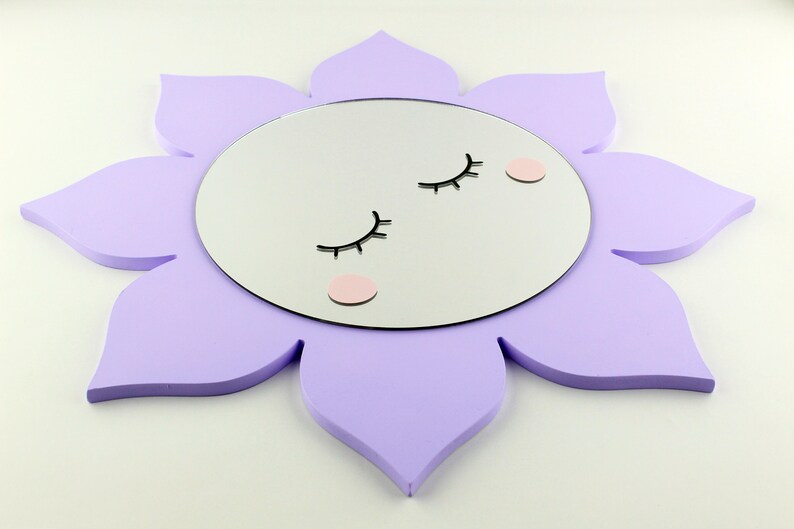 Flower Shaped Shatterproof Kids Mirror, Floral Nursery Decor, Personalized Gift, Girls Room Decor, Child Safe Mirror, Newborn Baby Gift image 1