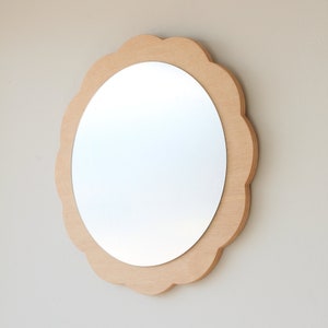 Scalloped Edge Round Nursery Mirror, Personalized Gift, Nursery Wall ...