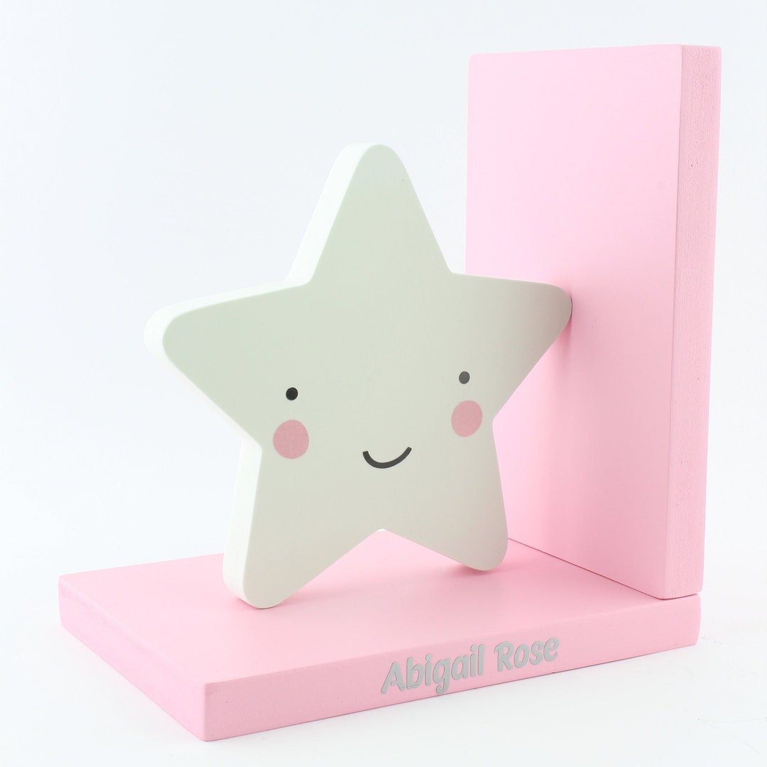Star Kids Bookends, Personalized Gift, Star Nursery Decor, Baby Shower