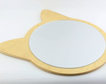 Miroir pour enfants en forme de chat en bois, cadeau personnalisé, cadeau d’amoureux des chats, décoration murale de chambre d’enfant, cadeau de baby shower, cadeau de Noël pour nouveau-né