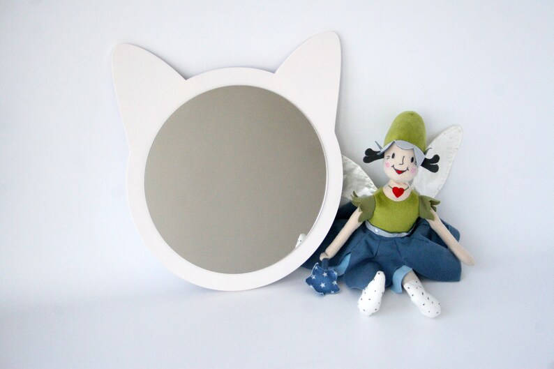 Cat Shaped Kids Mirror Baby Room Decor Nursery Wall Decor Christmas Gift For Kids Cat Themed Gifts Shatterproof Mirror For Children - 