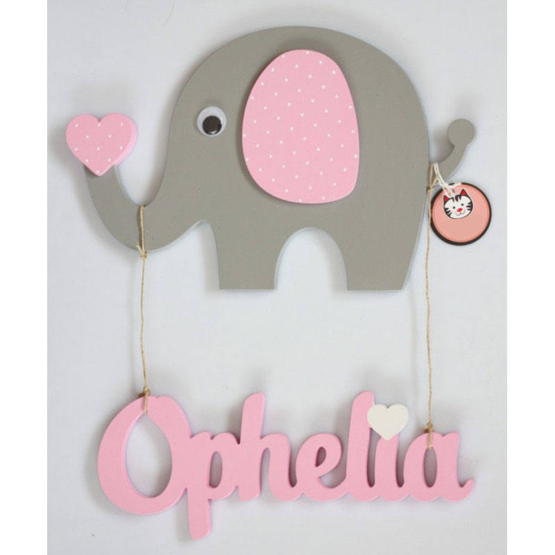 Elephant Name Sign Nursery Decor Kids Room Decor Girls Etsy