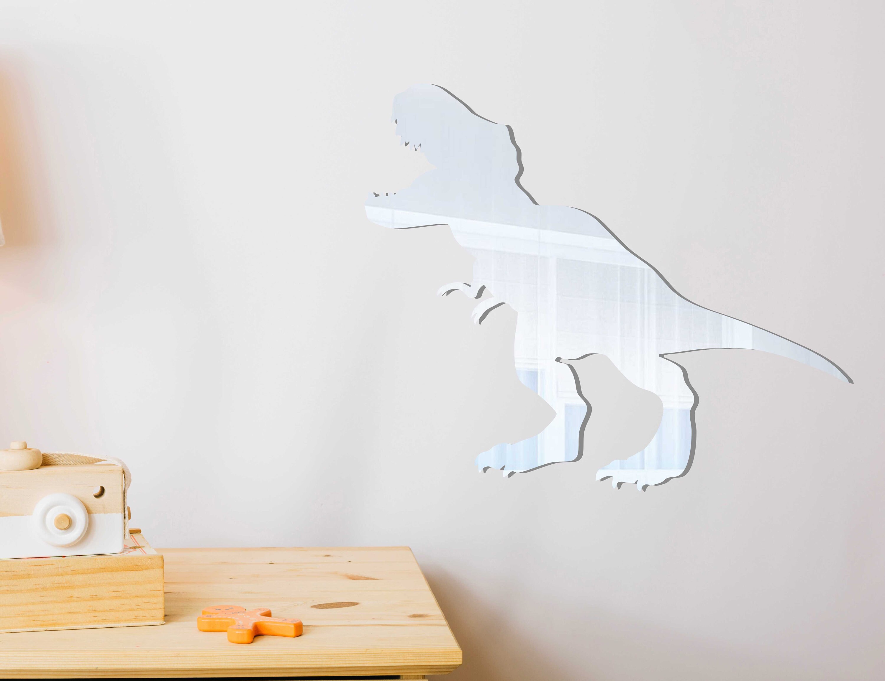 Shatterproof Dinosaur Shaped Kids Wall Mirror Trex Bedroom Etsy