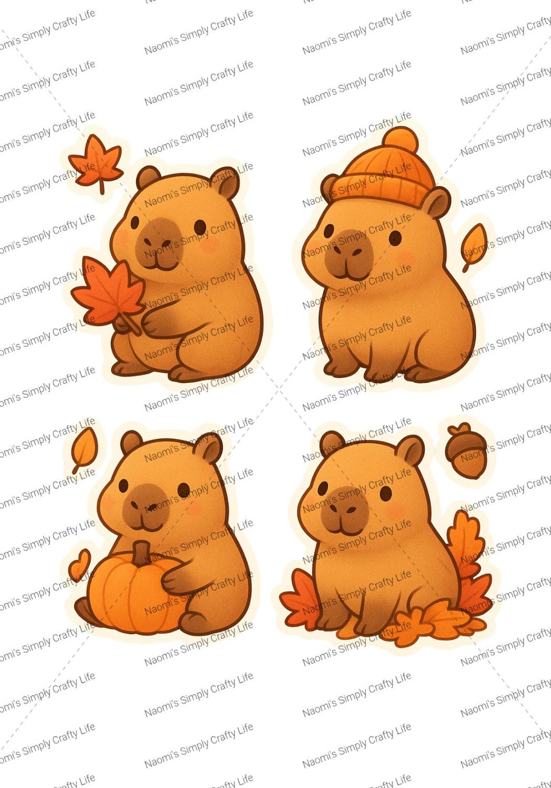 Fall Capybara Fall Capybara Characters (instant Download) - Etsy UK